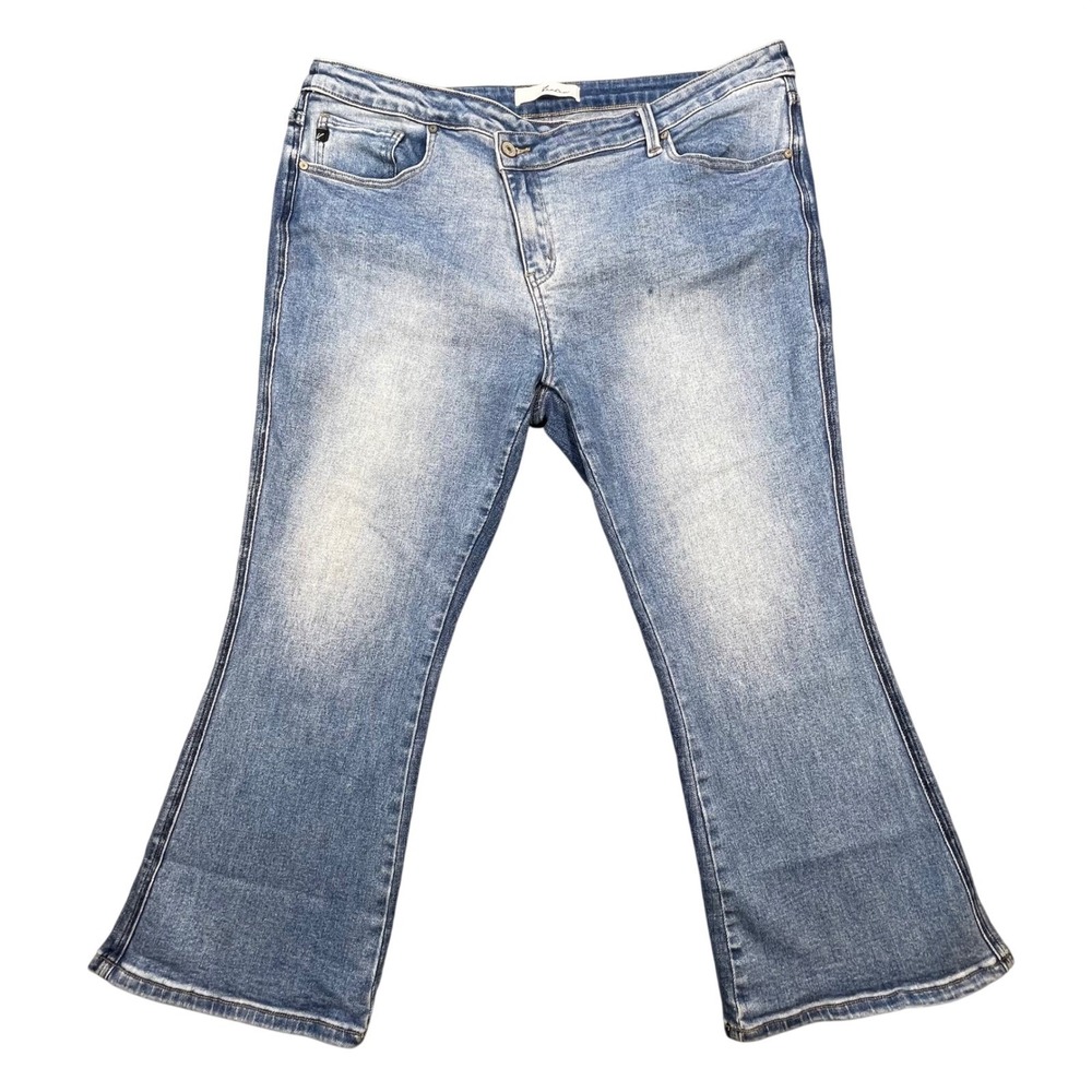 KanCan Blue Asymmetrical Crossover Waist Flare Jeans Women 16 FL1996YT-A